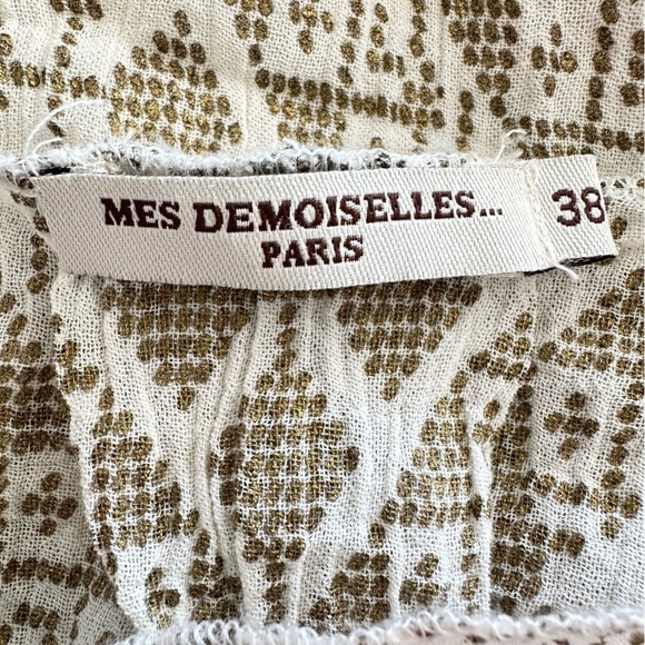 Mes Demoiselles Paris Sleeveless Ivory Summer Dress Drape Neck Size 38 US Size 6 - Picture 3 of 4